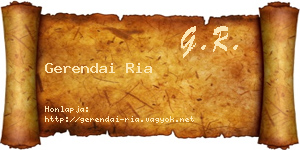 Gerendai Ria névjegykártya